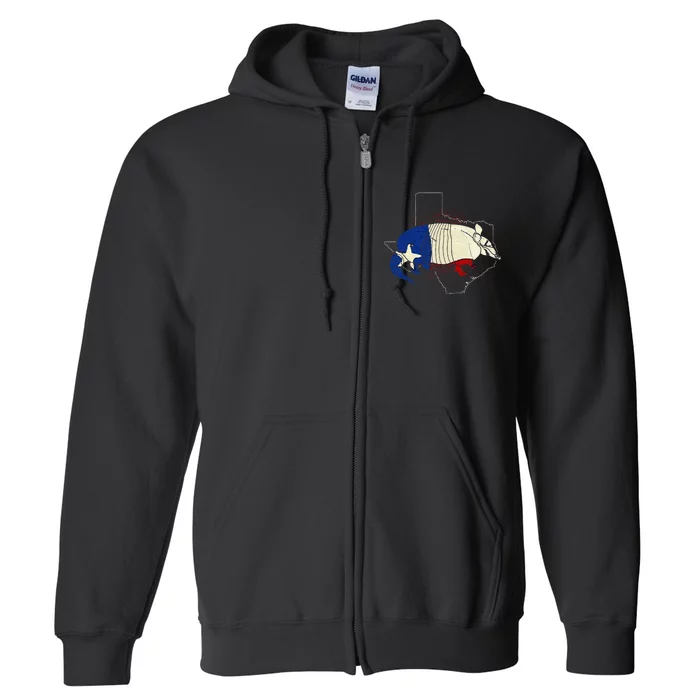 Animal Proud Texan Wildlife Texas United States Armadillo Full Zip Hoodie