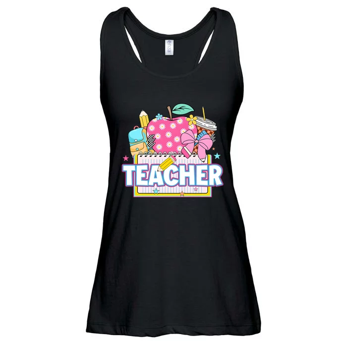 Apple Pencil Teacher Back To School Ladies Essential Flowy Tank