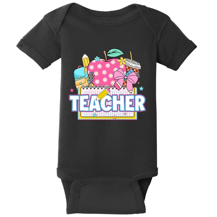 Apple Pencil Teacher Back To School Baby Bodysuit