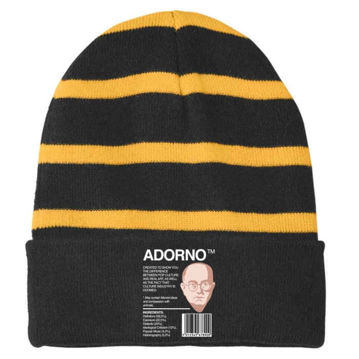 Adorno Package Theodor Adorno Philosophy Striped Beanie with Solid Band