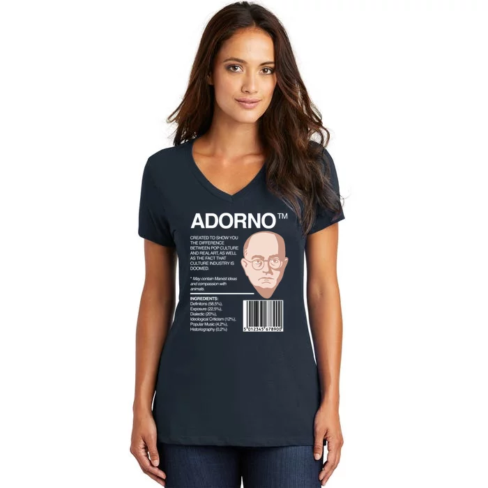 Adorno Package Theodor Adorno Philosophy Women's V-Neck T-Shirt