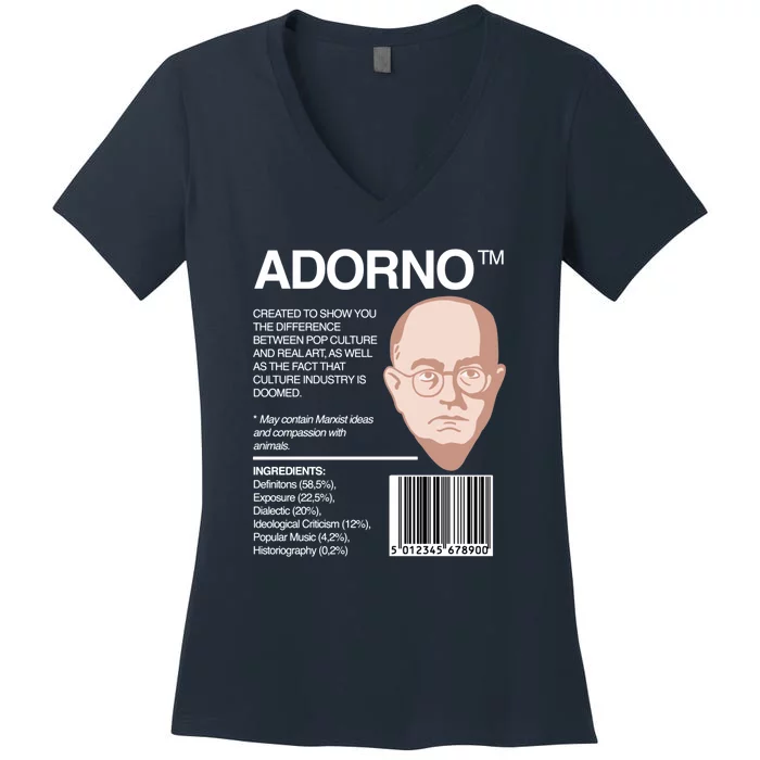 Adorno Package Theodor Adorno Philosophy Women's V-Neck T-Shirt