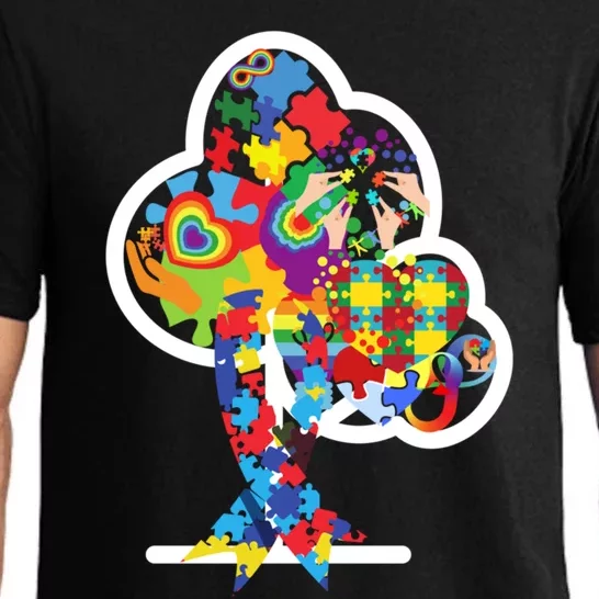 Autism Puzzle Tree Of Life Autism Awareness Month Gift Pajama Set