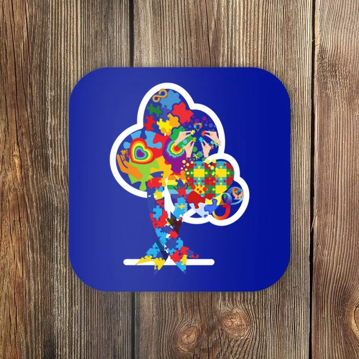 Autism Puzzle Tree Of Life Autism Awareness Month Gift Coaster