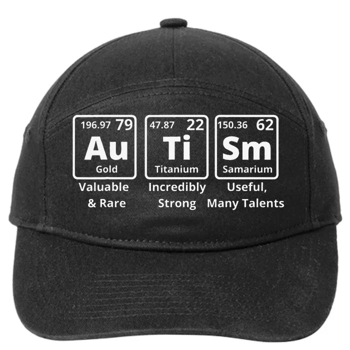 Autism Periodic Table Elements Spelling 7-Panel Snapback Hat