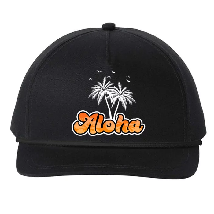 Aloha Palm Trees Hawaii Tropical Snapback Five-Panel Rope Hat