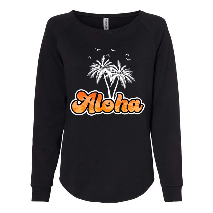 Aloha Palm Trees Hawaii Tropical Womens California Wash Sweatshirt