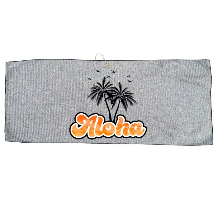 Aloha Palm Trees Hawaii Tropical Large Microfiber Waffle Golf Towel