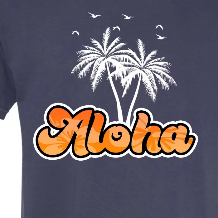 Aloha Palm Trees Hawaii Tropical Garment-Dyed Heavyweight T-Shirt