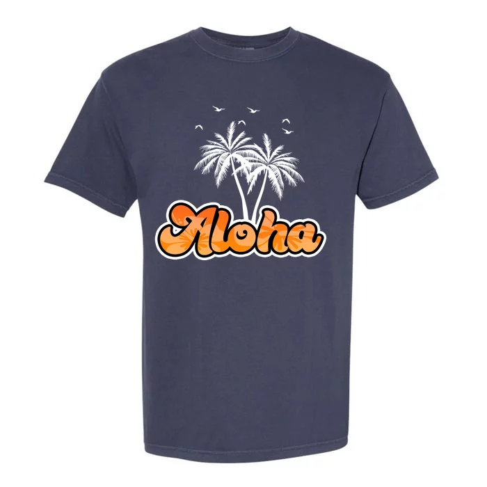 Aloha Palm Trees Hawaii Tropical Garment-Dyed Heavyweight T-Shirt