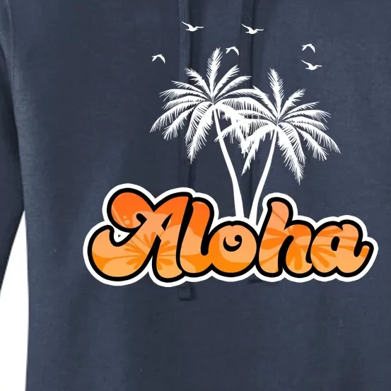 Aloha Palm Trees Hawaii Tropical Women's Pullover Hoodie