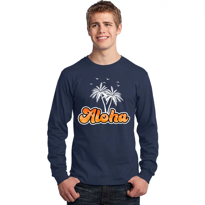 Aloha Palm Trees Hawaii Tropical Tall Long Sleeve T-Shirt