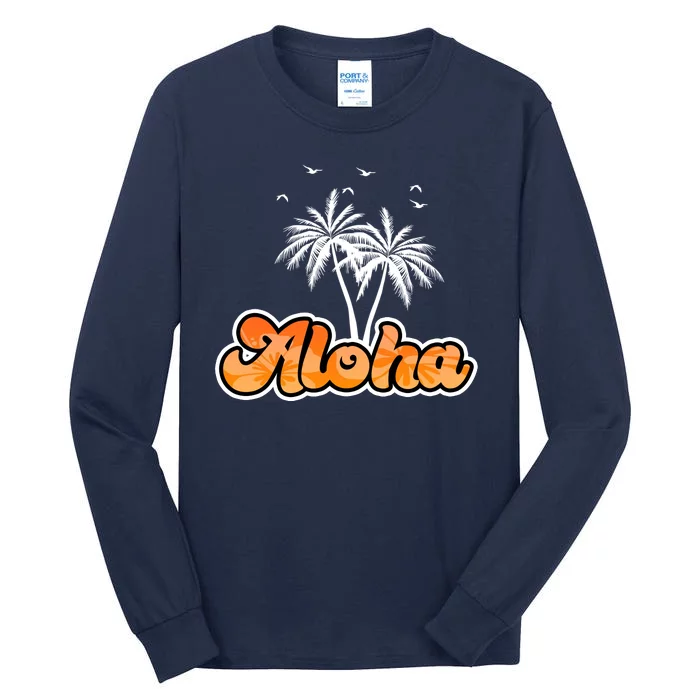 Aloha Palm Trees Hawaii Tropical Tall Long Sleeve T-Shirt