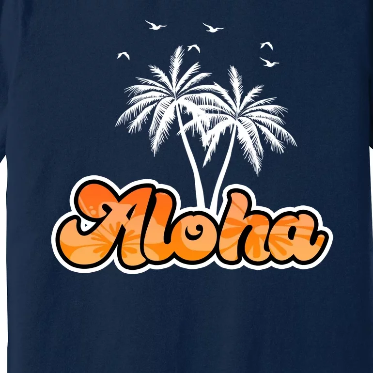 Aloha Palm Trees Hawaii Tropical Premium T-Shirt