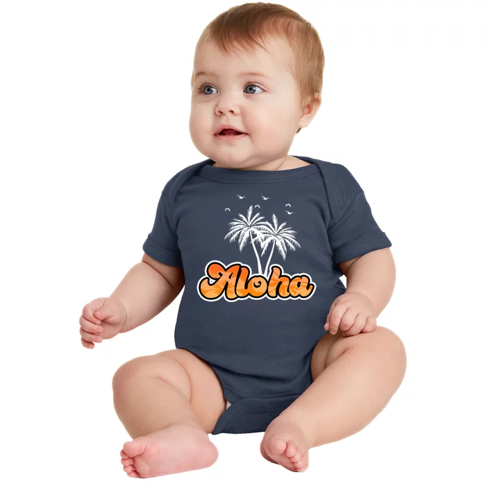 Aloha Palm Trees Hawaii Tropical Baby Bodysuit