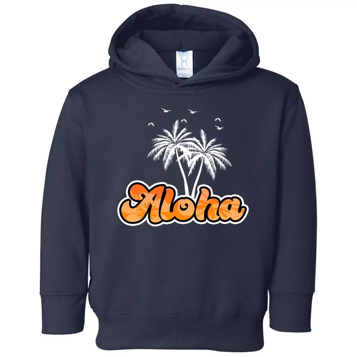 Aloha Palm Trees Hawaii Tropical Toddler Hoodie