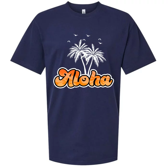 Aloha Palm Trees Hawaii Tropical Sueded Cloud Jersey T-Shirt