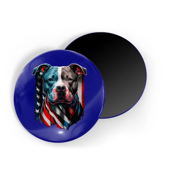 American Pitbull Terrier USA Flag Patriotic Dog Magnet