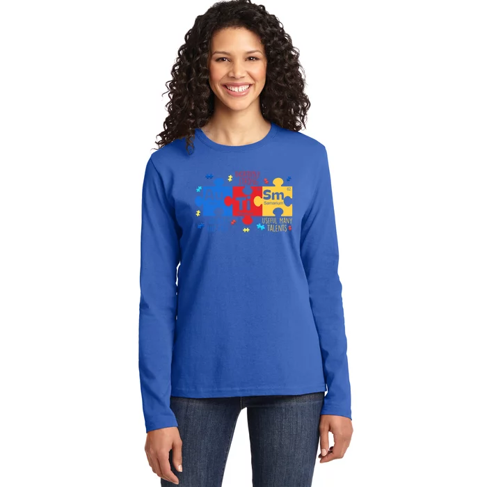 Autism Periodic Table Elets Autism Awareness Gift Ladies Long Sleeve Shirt