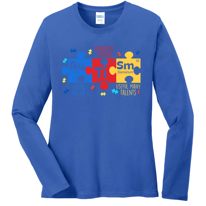 Autism Periodic Table Elets Autism Awareness Gift Ladies Long Sleeve Shirt