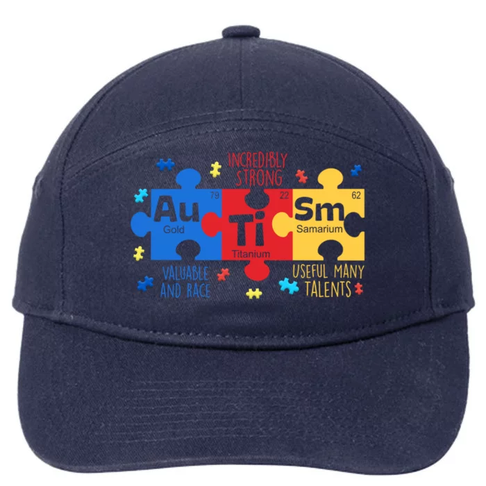 Autism Periodic Table Elets Autism Awareness Gift 7-Panel Snapback Hat