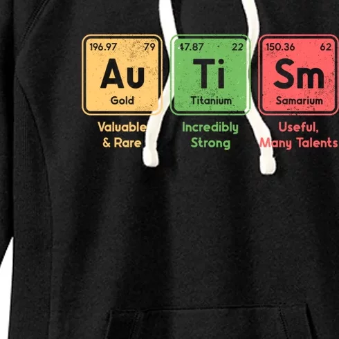 Autism Periodic Table Elets Spelling Autistic Gift Women's Fleece Hoodie