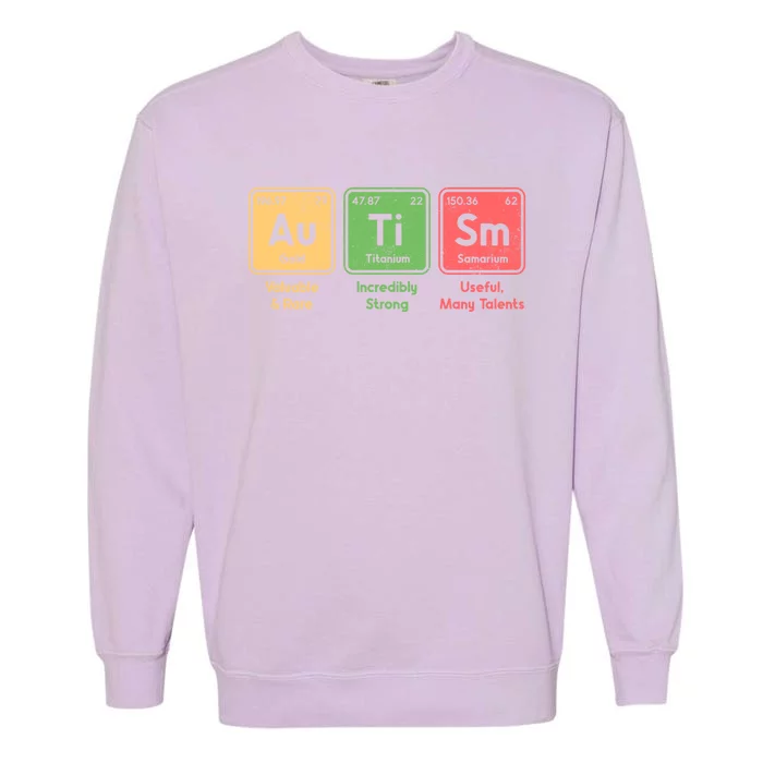 Autism Periodic Table Elets Spelling Autistic Gift Garment-Dyed Sweatshirt