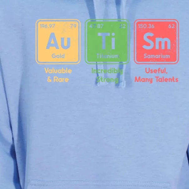 Autism Periodic Table Elets Spelling Autistic Gift Unisex Surf Hoodie