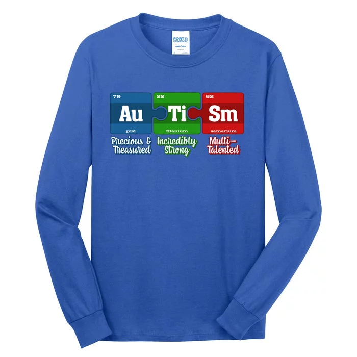 Autism Periodic Table Gift Autism Awareness Month Cute Gift Tall Long Sleeve T-Shirt