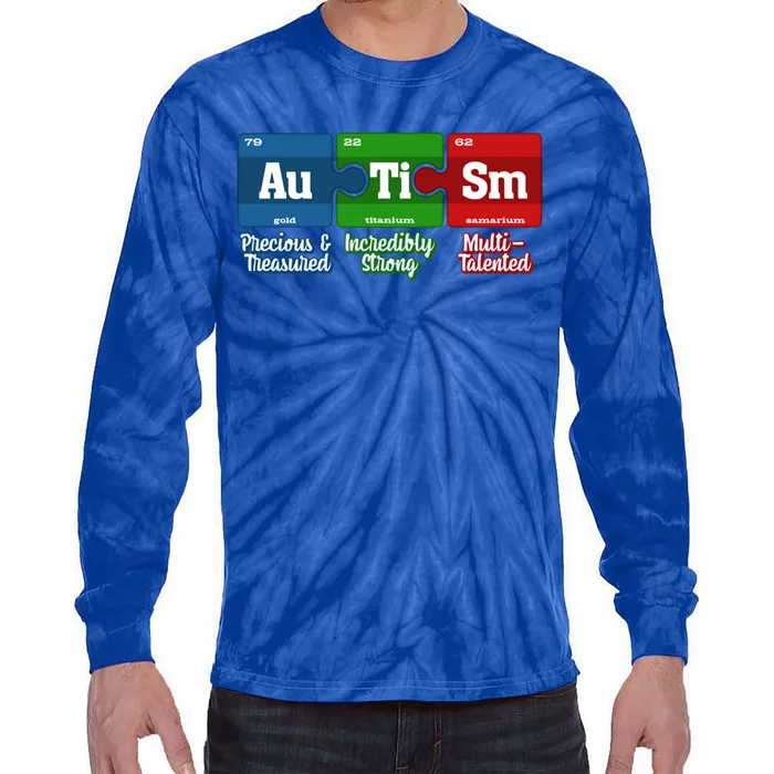 Autism Periodic Table Gift Autism Awareness Month Cute Gift Tie-Dye Long Sleeve Shirt