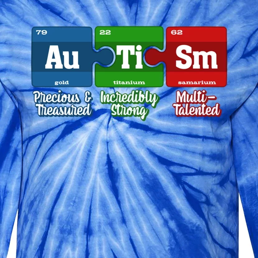 Autism Periodic Table Gift Autism Awareness Month Cute Gift Tie-Dye Long Sleeve Shirt