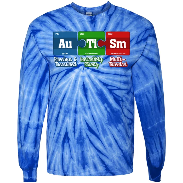 Autism Periodic Table Gift Autism Awareness Month Cute Gift Tie-Dye Long Sleeve Shirt