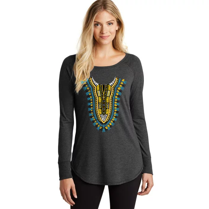 African Print Traditional Tribal Pride Dashiki Attire Kente Women's Perfect Tri Tunic Long Sleeve Shirt