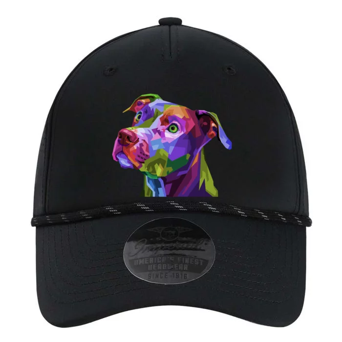 American Pitbull Terrier Pop Art Portrait For Dog Owners Gift Performance The Dyno Cap