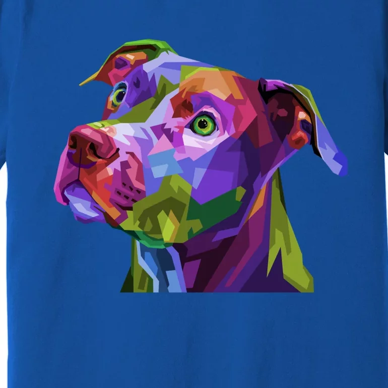 American Pitbull Terrier Pop Art Portrait For Dog Owners Gift Premium T-Shirt