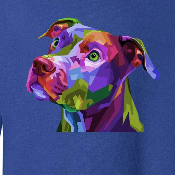 American Pitbull Terrier Pop Art Portrait For Dog Owners Gift Toddler Sweatshirt