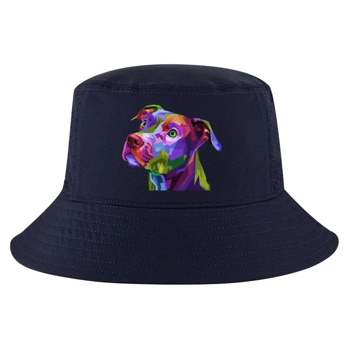 American Pitbull Terrier Pop Art Portrait For Dog Owners Gift Cool Comfort Performance Bucket Hat