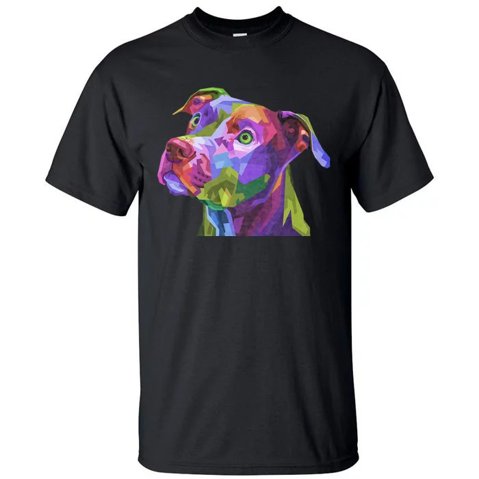 American Pitbull Terrier Pop Art Portrait For Dog Owners Tall T-Shirt