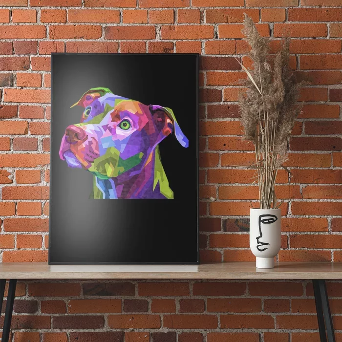 American Pitbull Terrier Pop Art Portrait For Dog Owners Poster