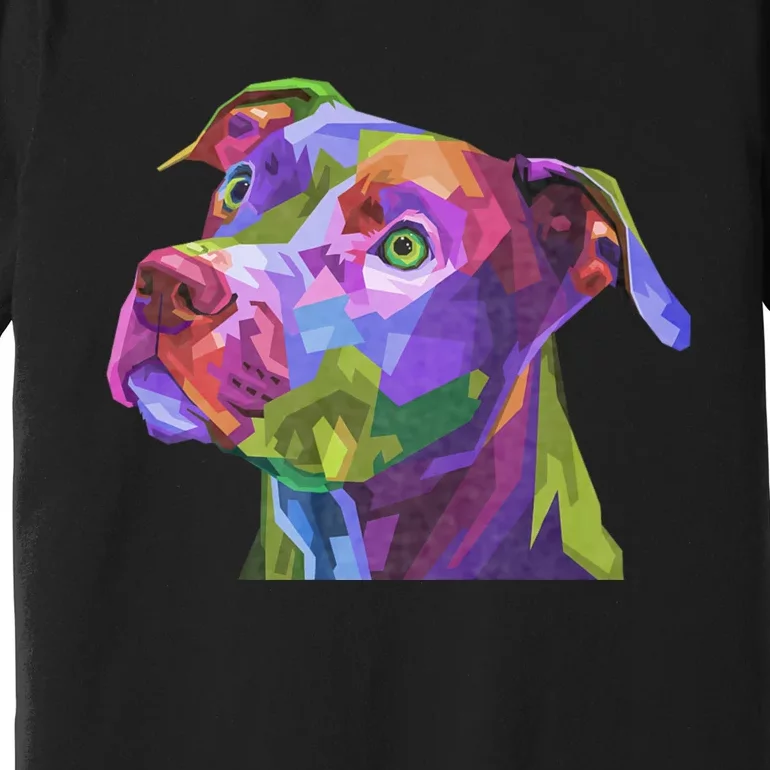 American Pitbull Terrier Pop Art Portrait For Dog Owners Premium T-Shirt