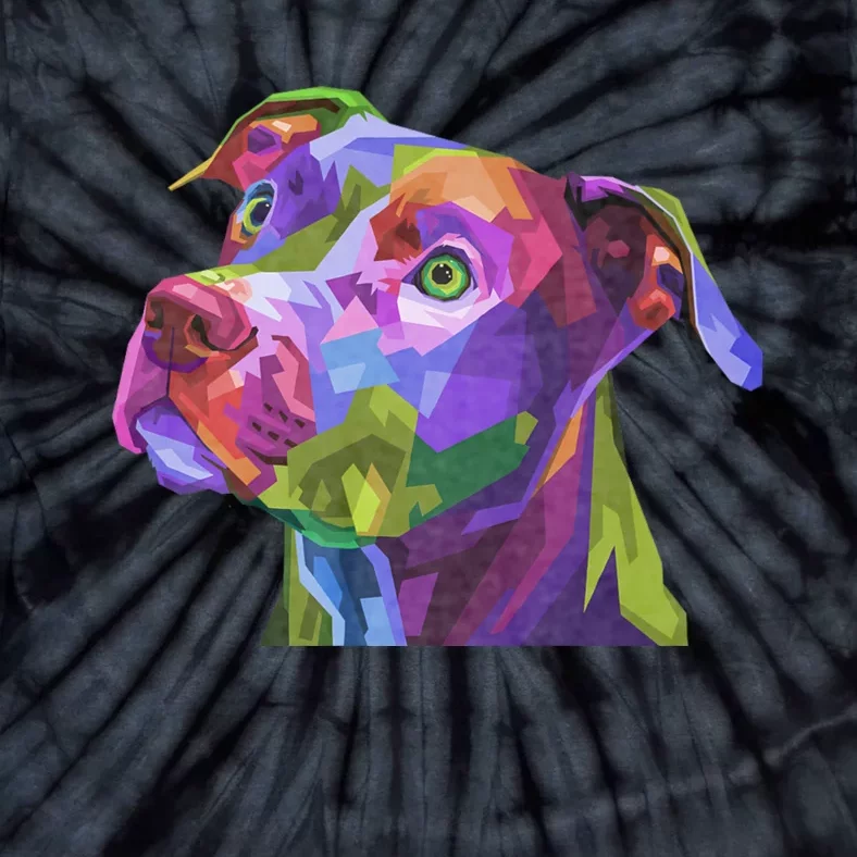 American Pitbull Terrier Pop Art Portrait For Dog Owners Tie-Dye T-Shirt