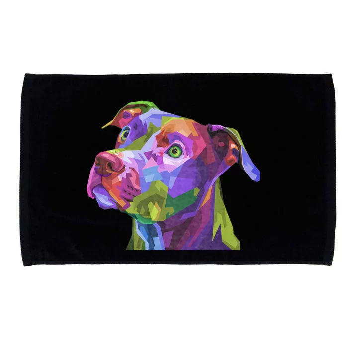 American Pitbull Terrier Pop Art Portrait For Dog Owners Microfiber Hand Towel