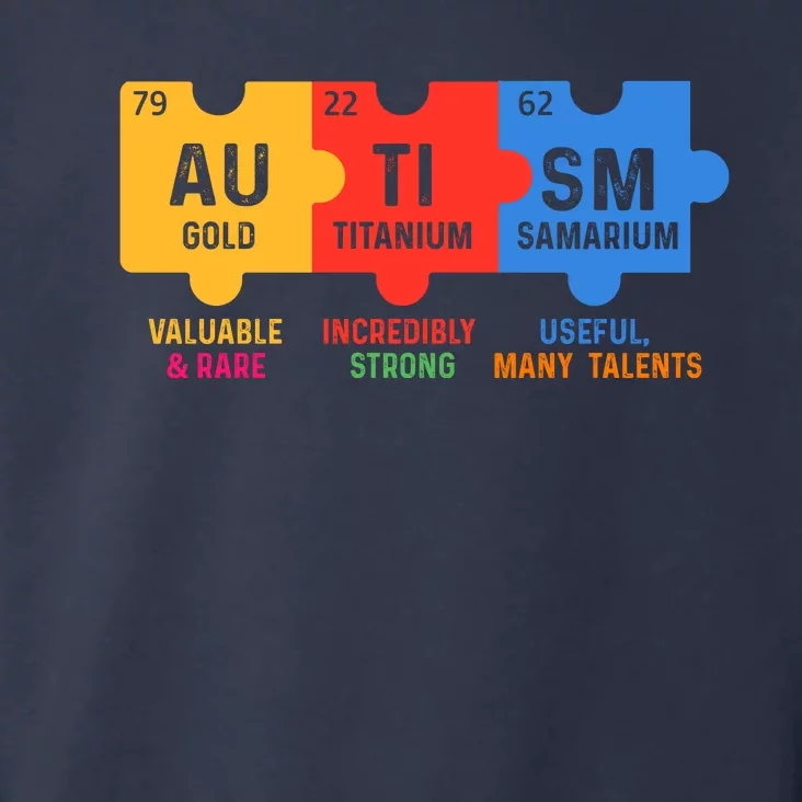 Autism Periodic Table Elements Gold Titanium Samarium Autism Awareness Toddler Hoodie