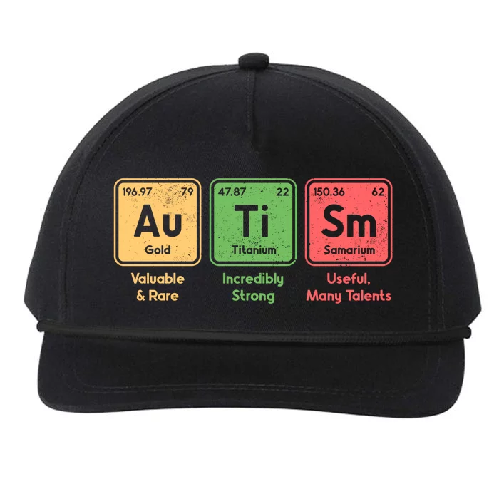 Autism Periodic Table Elets Spelling Autistic Great Gift Snapback Five-Panel Rope Hat