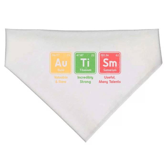 Autism Periodic Table Elets Spelling Autistic Great Gift USA-Made Doggie Bandana