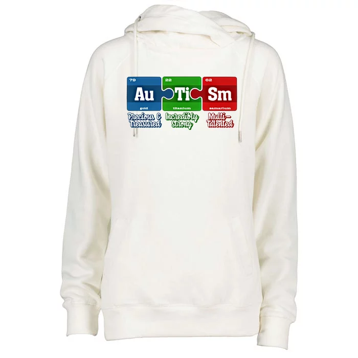 Autism Periodic Table Gift Autism Awareness Month Gift Womens Funnel Neck Pullover Hood