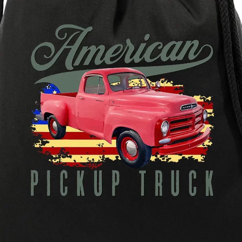 American Pickup Truck Adults Teens Drawstring Bag