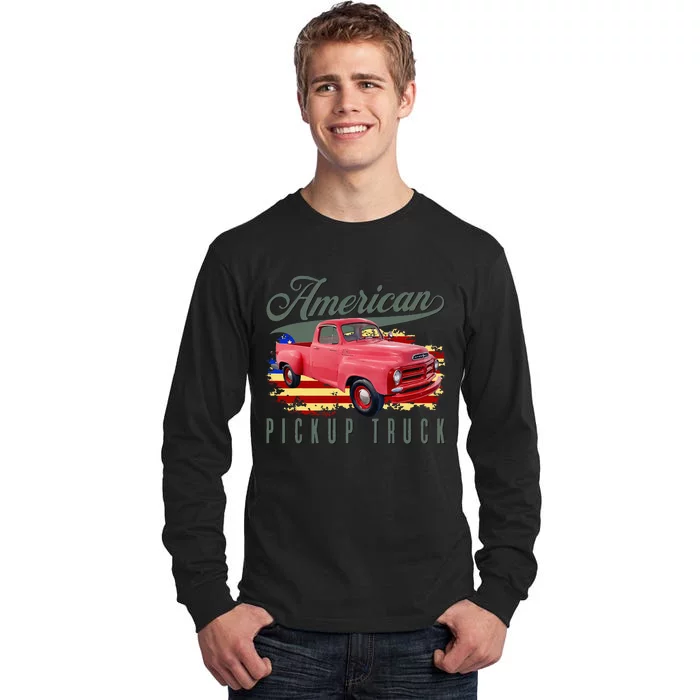 American Pickup Truck Adults Teens Tall Long Sleeve T-Shirt