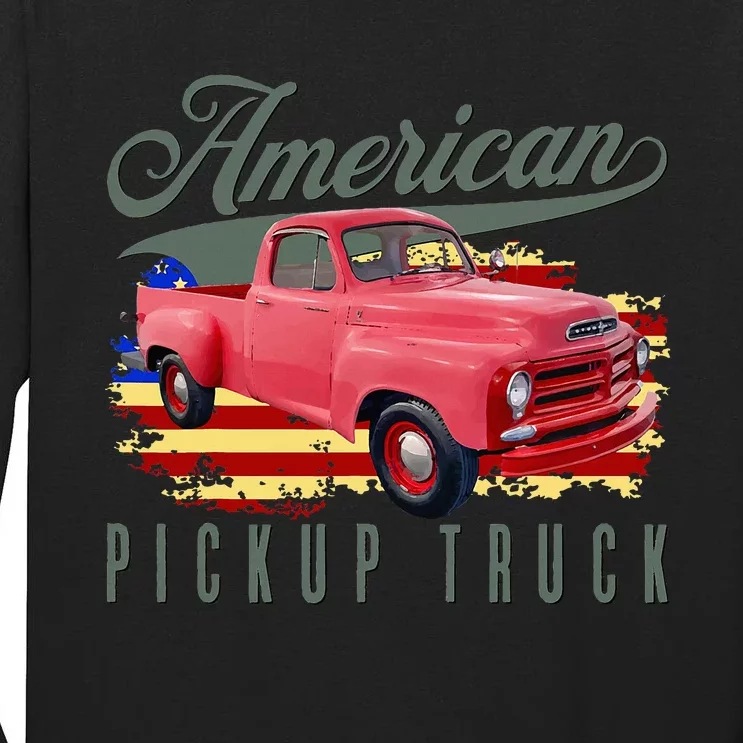 American Pickup Truck Adults Teens Tall Long Sleeve T-Shirt