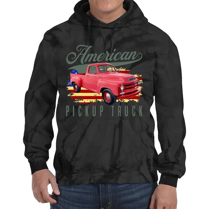 American Pickup Truck Adults Teens Tie Dye Hoodie